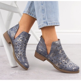 M. DASZYŃSKI Női csizma, nyílt munkás csupasz törlés, m. kék 1 M. DASZYŃSKI Női csizma, nyílt munkás csupasz törlés, m. kék 1