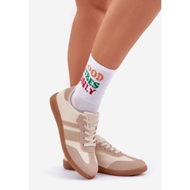 Alacsony női cipők öko bőr bézssel 1