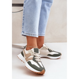 Bézs-zöld női cipők sportcipő 2