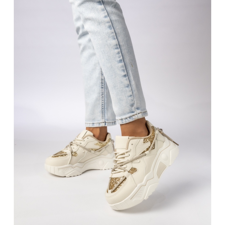 Női sport cipők bézs-arany 1