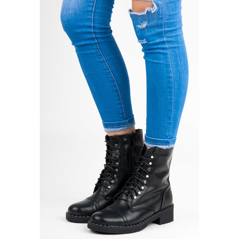 Anesia Paris Fekete kötött bokacsizma 1