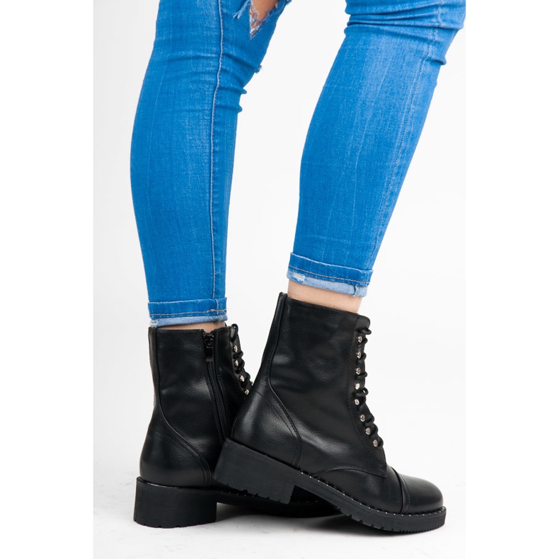 Anesia Paris Fekete kötött bokacsizma 2