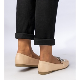 Női mokaszinok bézs színű díszítéssel 1 Női mokaszinok bézs színű díszítéssel 1