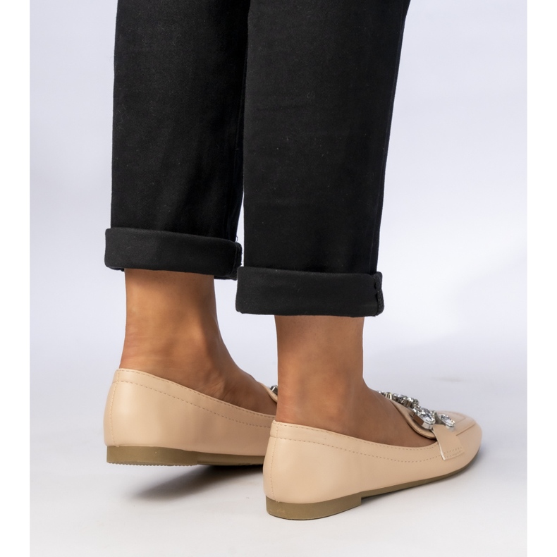 Női mokaszinok bézs színű díszítéssel 1 Női mokaszinok bézs színű díszítéssel 1