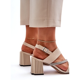 S.Barski Női elegáns szandál a bézs poszton MR38-549 7