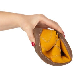 Olivier Női mezítláb minimalista bőr cipő 1082 nubuk mustár sárga 2