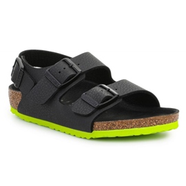 Szandál Birkenstock Milano Kinder 1022129 Desert Soil Black Lime fekete 1