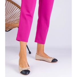 Bézs balerinák íj és fekete orr 1