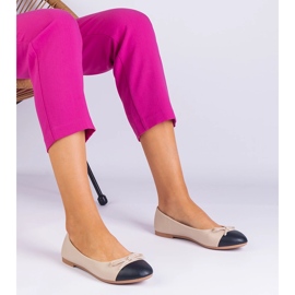 Bézs balerinák íj és fekete orr 2