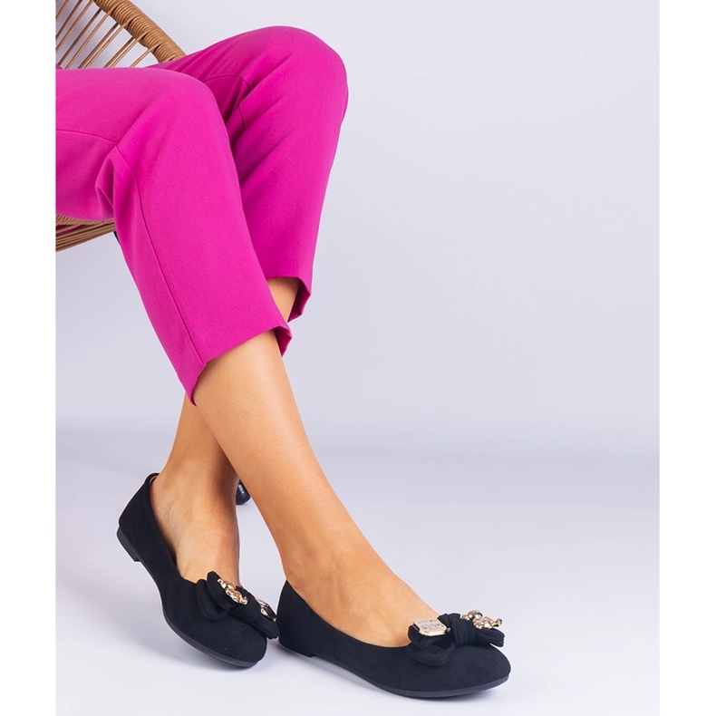 Fekete klasszikus balerinák íj 2