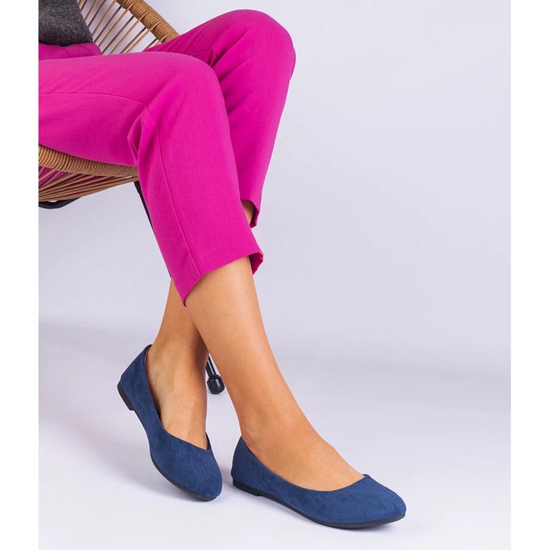 Női sötétkék balerinas velúr 1 Női sötétkék balerinas velúr 1