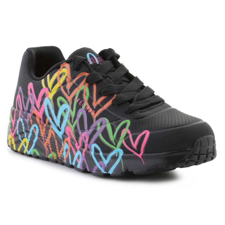 SKECHERS UNO LTE COOCS - Terjessze a LOVE 314064L -BKMT Színes szíveket fekete 1