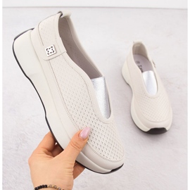 Bőr kényelmes női tolócipő bézs t.sokolski 456 1