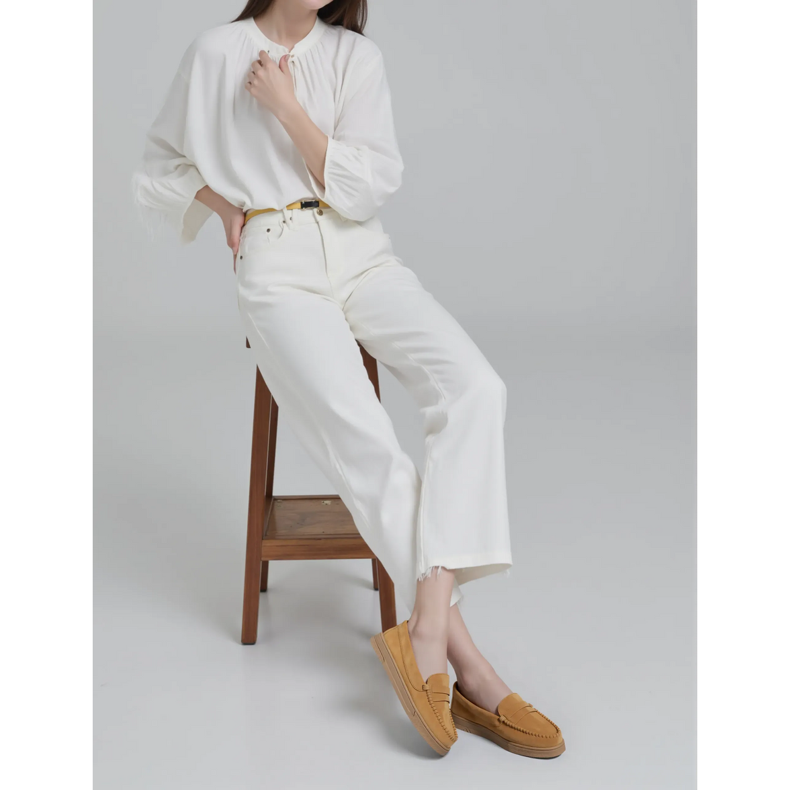 Női tevevelúr mokaszin bézs 1