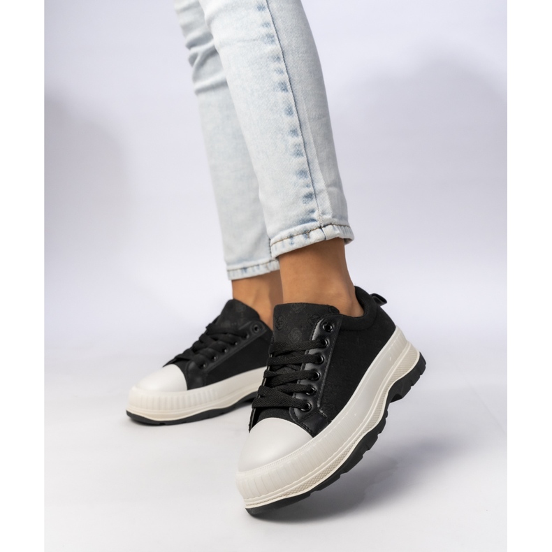 Női cipők a platformon fekete 2 Női cipők a platformon fekete 2