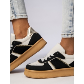 Női klasszikus cipők a Platfom Black -en fekete 2