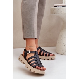 Női bőr szandál zazoo 3695 fekete 2