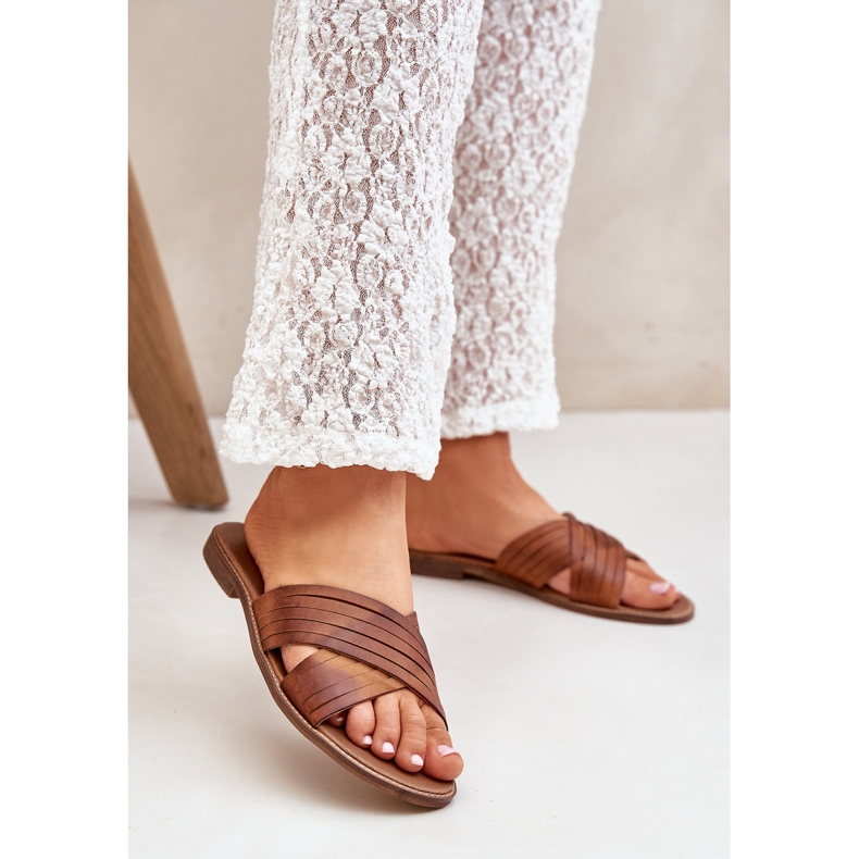 Lewski Shoes Bőr női Lewski cipő 3682 teve barna 2