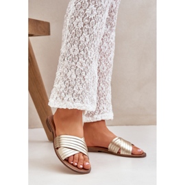 Lewski Shoes Bőr női Lewski cipő 3682 PLN aranysárga 2