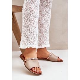 Lewski Shoes Lewski cipő 3047 bőr papucs bézs 2