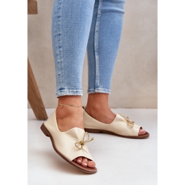 Zazoo 2660 bőr balerinas női fény bézs 2