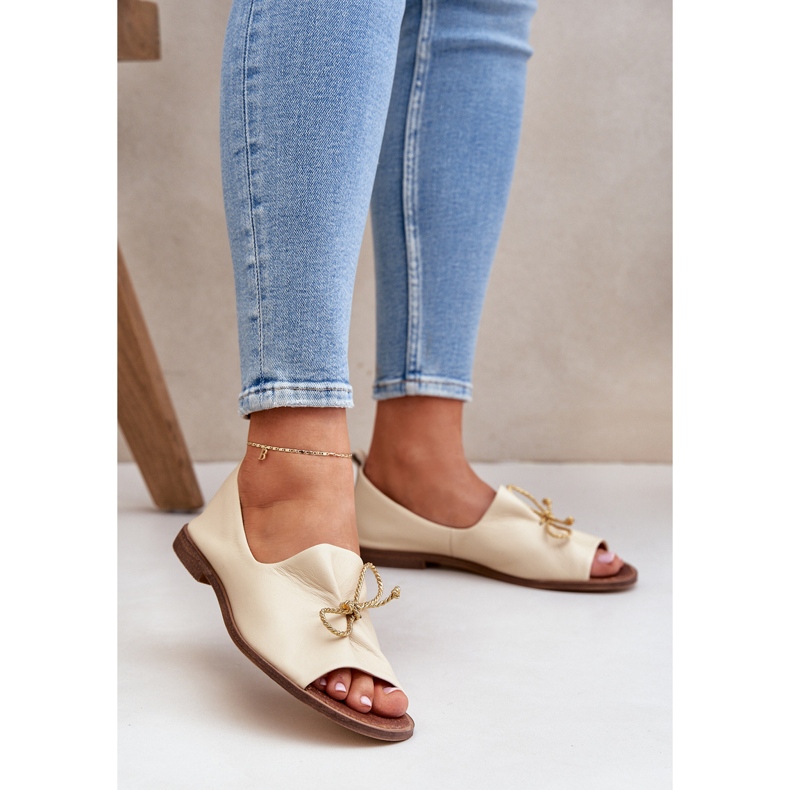 Zazoo 2660 bőr balerinas női fény bézs 2