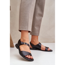 Zazoo 3014 női lapos szandál fekete 2