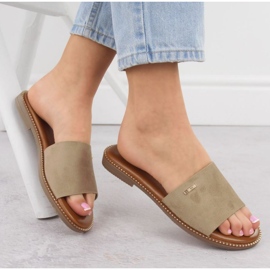 Big Star Női papucs nagy csillag RR274619 bézs 2