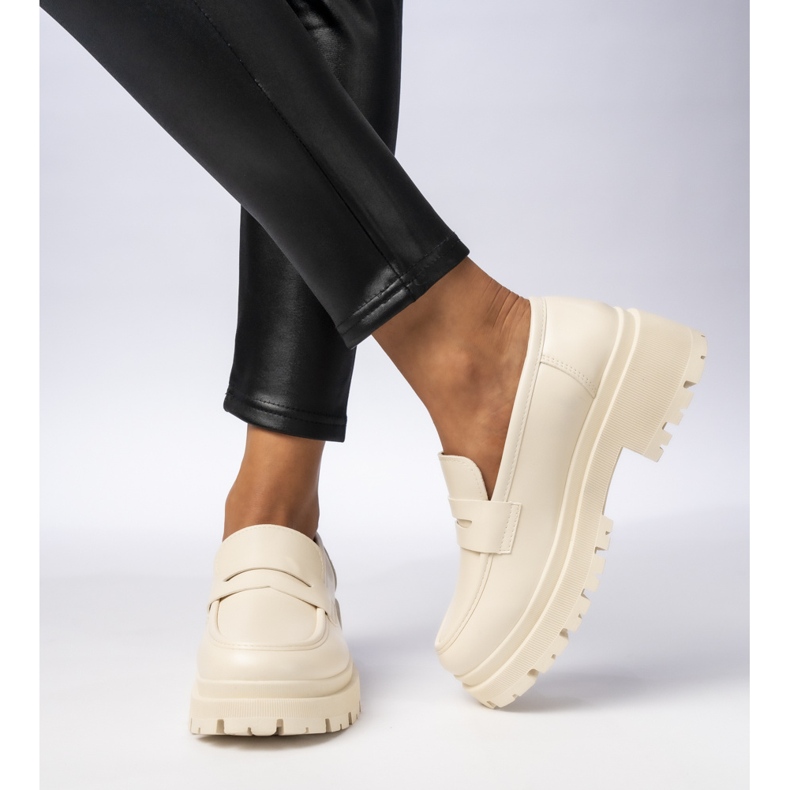 Női mokaszinok - krémes Milano bézs 2