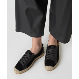 Női espadrilles noir csipke fekete 2