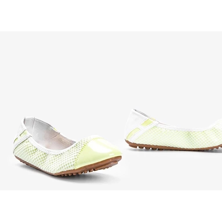 D/GMR Debbie zöld pasztell színű lakkozott balerinái fehér 2