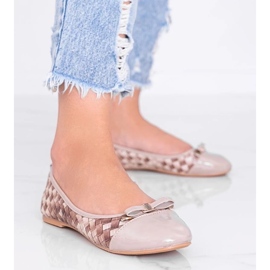 D/GMR Bézs balerinák fonott Broadway mintával 1