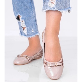 D/GMR Bézs balerinák fonott Broadway mintával 2