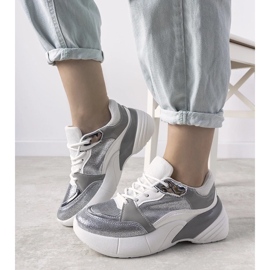 D/GMR Ezüst cipők magas talpon Vörös 2