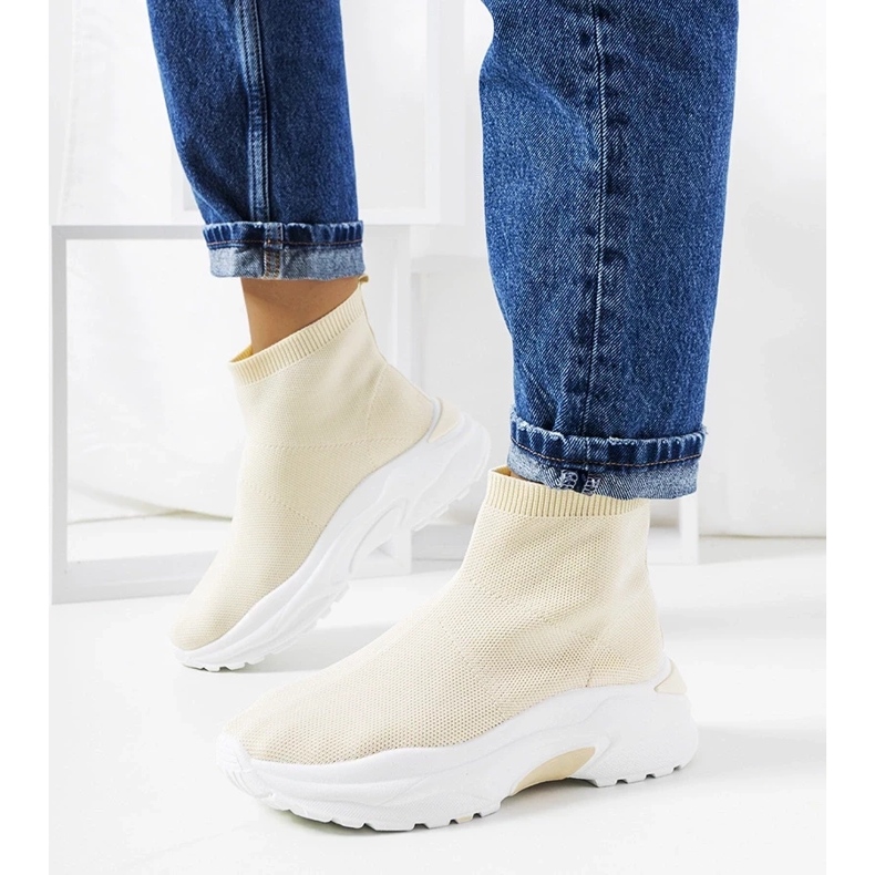 D/GMR Melissa bézs magasszárú tornacipő 1