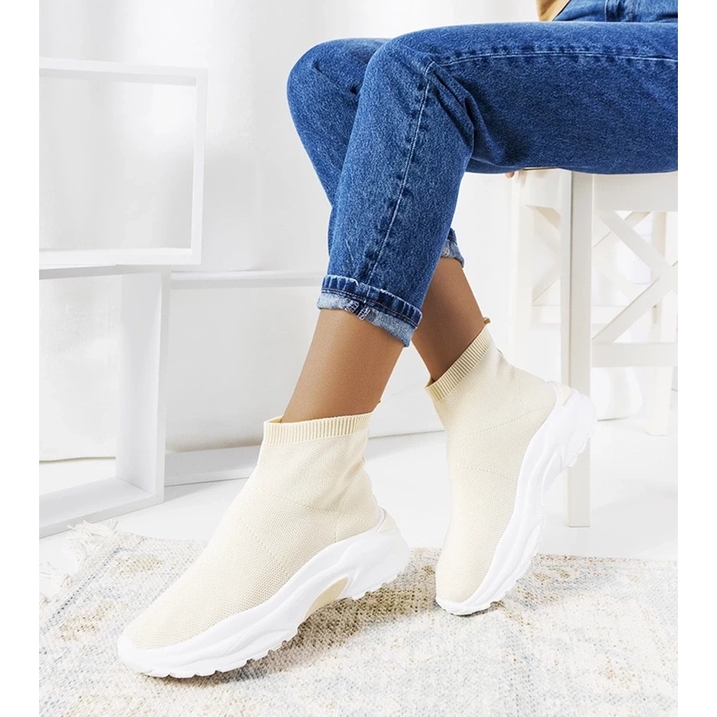 D/GMR Melissa bézs magasszárú tornacipő 2