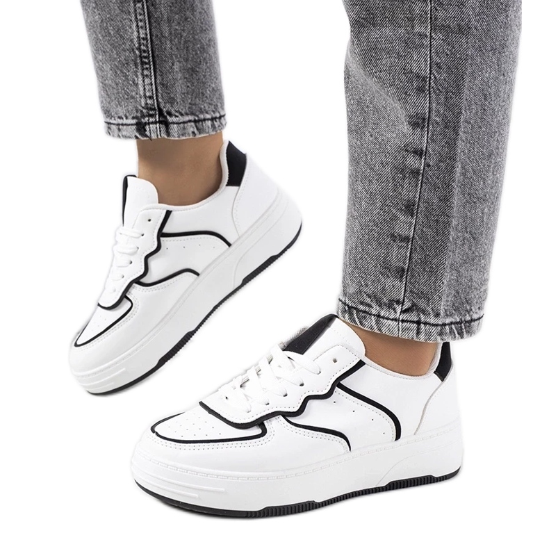 D/GMR Női Bieke tornacipő, fehér és fekete 2