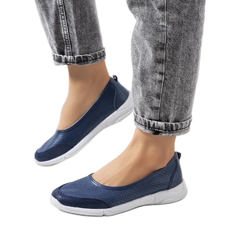 D/GMR Mirjam sötétkék bőr balerinák 1