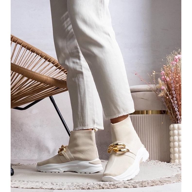 D/GMR Bézs színű tornacipő Taryn lánccal 2