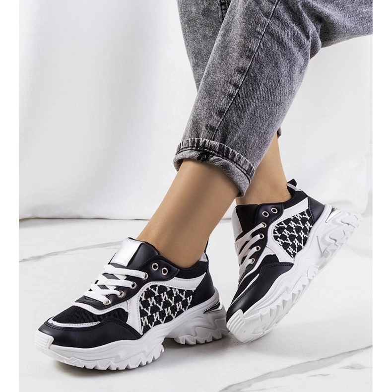 D/GMR Női fekete-fehér Florival tornacipő 2