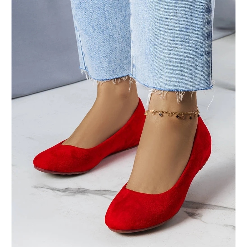 D/GMR Sylvia piros balerinák alacsony ékkel 1