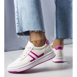 D/GMR Krémszínű tornacipő rózsaszín betétekkel az Olympia-tól bézs 2