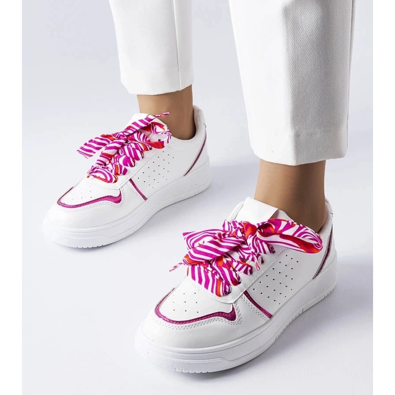 D/GMR Pryor szalaggal átkötött fehér tornacipő 1