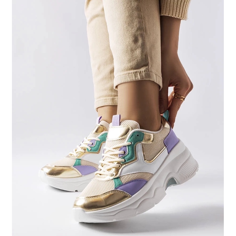 D/GMR Női fehér és arany tornacipő a Séguin-tól aranysárga 1