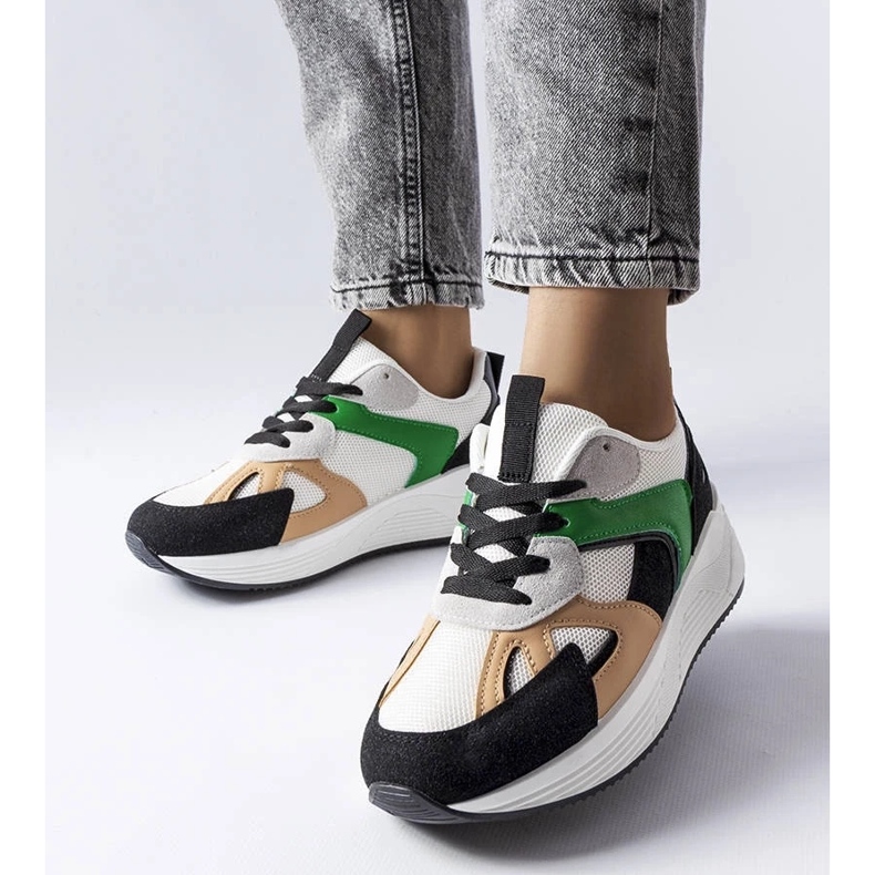 D/GMR Vegyes anyagokból készült fekete tornacipő a Rieltől fehér 1