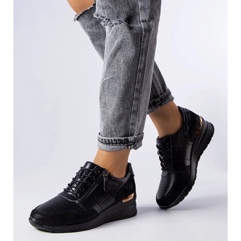 D/GMR Jazzar fekete áttört bőrcipő 1 D/GMR Jazzar fekete áttört bőrcipő 1