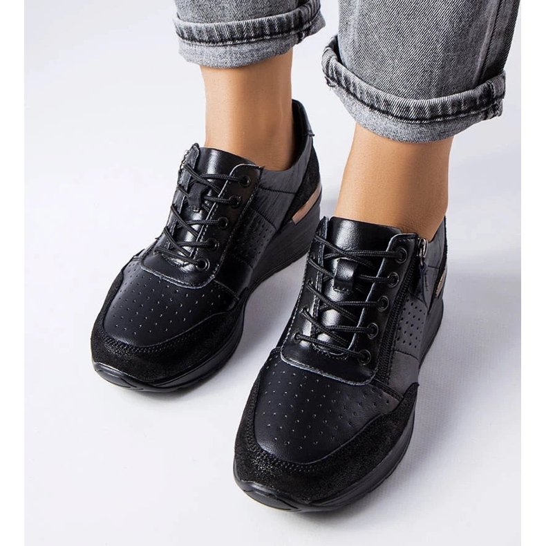 D/GMR Jazzar fekete áttört bőrcipő 2 D/GMR Jazzar fekete áttört bőrcipő 2