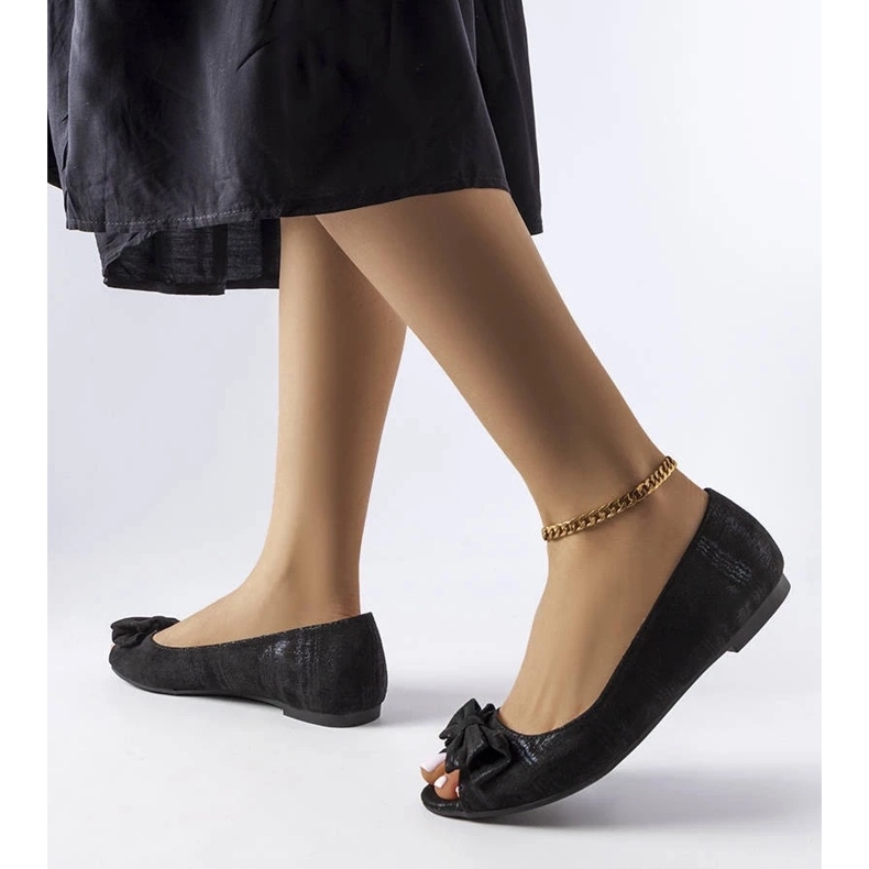 D/GMR Fekete metál balerinák masnival a Hawktól 2 D/GMR Fekete metál balerinák masnival a Hawktól 2