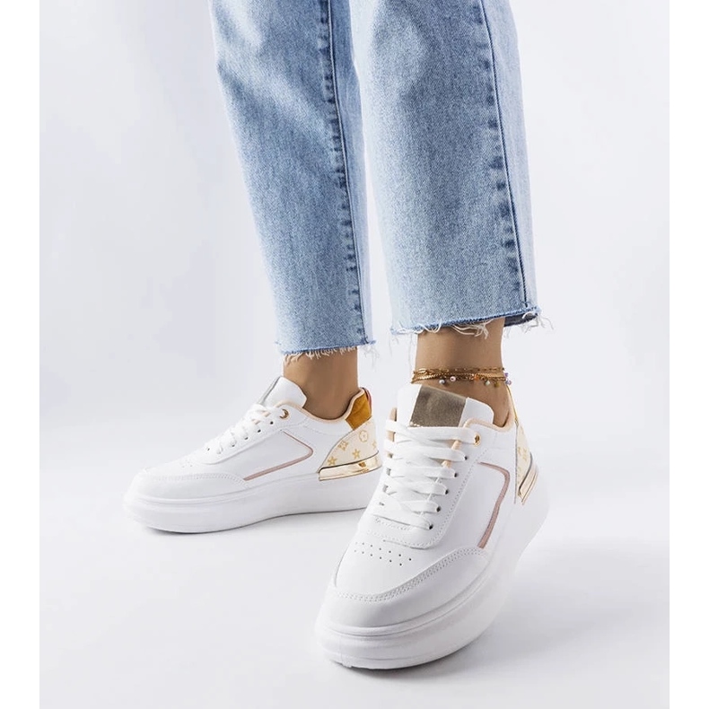 D/GMR Margarita fehér tornacipő bézs betétekkel 2