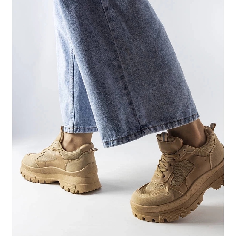 D/GMR Sötét bézs sportcipő női miládák 2